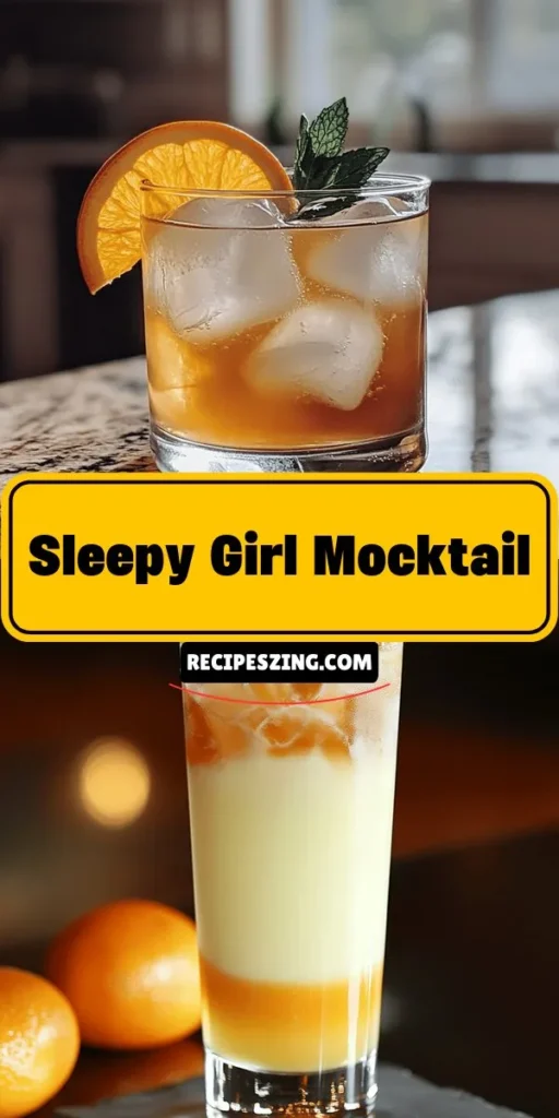 Discover the calming effects of the Sleepy Girl Mocktail, a delightful non-alcoholic beverage perfect for winding down after a long day. Made with soothing chamomile tea, refreshing coconut water, and a splash of fresh orange juice, this drink is designed to promote relaxation and tranquility. It's not just delicious but also packed with health benefits! Try it tonight for a peaceful evening. #Mocktail #SleepyGirlMocktail #Relaxation #NonAlcoholic #HealthyDrinks #EveningRoutine