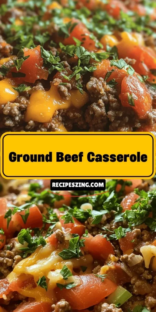 Looking for a cozy, satisfying meal? Try this Heavenly Ground Beef Casserole! A delightful mix of ground beef, veggies, pasta, and cheese baked into a creamy, flavorful dish, it's perfect for family dinners or gatherings. Easy to customize, this recipe is a staple for busy weeknights. Serve it with a fresh salad or garlic bread for a complete meal. Your loved ones will crave this comforting casserole! #Casserole #ComfortFood #FamilyDinner #HeartyMeal #GroundBeef #EasyRecipes