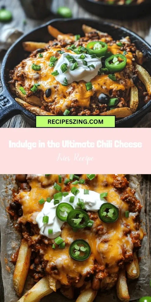 Indulge in the ultimate comfort food with our delicious Chili Cheese Fries Extravaganza! This hearty dish brings together crispy fries, rich chili, and melted cheese for a flavor-packed experience that's perfect for game day or cozy nights in. Follow our step-by-step guide to create the perfect balance of flavors and textures. Add your favorite toppings for a unique twist! Get ready to impress your friends and family with this crowd-pleaser! #ChiliCheeseFries #ComfortFood #FoodieFun #RecipeIdeas #IndulgentEats #Yum #HomemadeDeliciousness