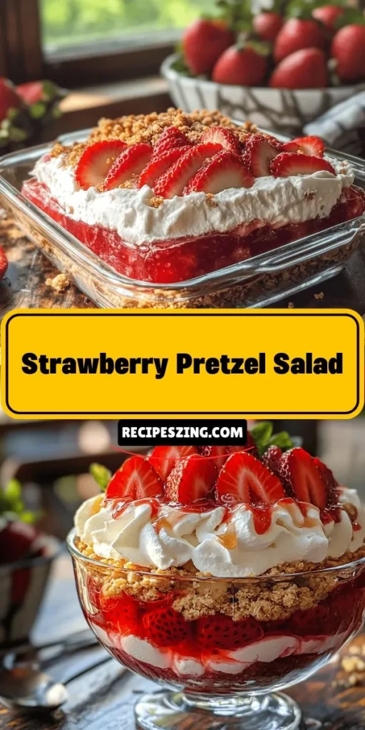 Discover the deliciously balanced Strawberry Pretzel Salad, a timeless dessert that combines crunchy pretzels, creamy cheesecake, and fresh strawberries. Perfect for potlucks or family gatherings, this layered treat offers a delightful contrast of flavors and textures. Easy to make ahead of time, it’s sure to impress anyone at your next event. Create this beautiful dessert and enjoy the joy it brings! #StrawberryPretzelSalad #Dessert #Recipes #Potluck #Yummy #Baking #SweetTreats