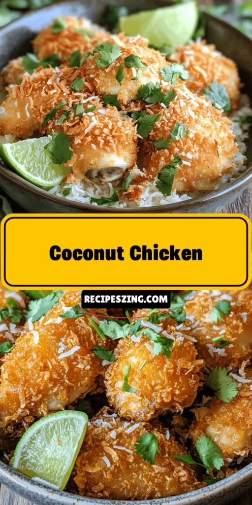 Embark on a tropical adventure with our Tropical Coconut Chicken Delight! This irresistible dish combines juicy chicken thighs with creamy coconut milk and zesty lime for a flavor explosion that's both healthy and satisfying. Easy to prepare, it's perfect for weeknight dinners or special occasions. Customize it for gluten-free needs and experience the allure of vibrant tropical flavors. Ready to cook? Try this delightful recipe today! #CoconutChicken #TropicalRecipe #HealthyEating #Foodie #DinnerIdeas #YummyFood #RecipeInspiration #CookingAtHome