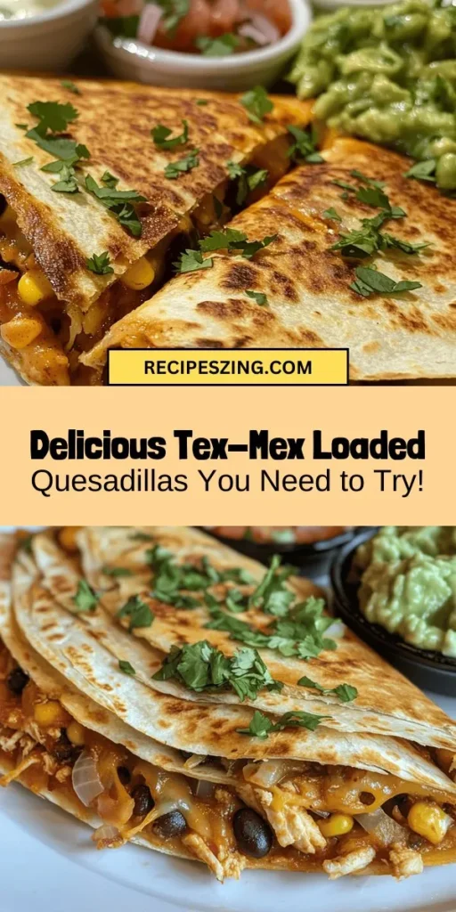 Embark on a flavorful journey with Tex-Mex Loaded Quesadillas! These versatile delights combine melted cheese, savory proteins, and fresh vegetables, making them perfect for any dietary preference. Discover the secrets of Tex-Mex cuisine and learn how to customize your quesadillas for a hearty meal that everyone will love. Whether for a casual dinner or a festive gathering, these quesadillas are sure to impress! #TexMex #Quesadillas #LoadedQuesadillas #Foodie #CookingAtHome #YummyEats #ComfortFood