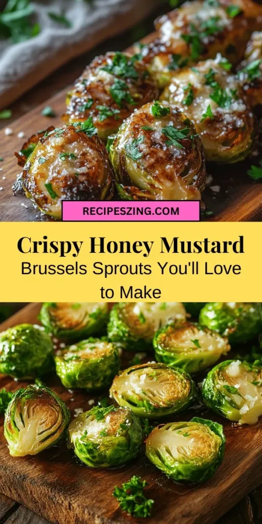 Discover the irresistible Crispy Honey Mustard Brussels Sprouts, a delightful blend of crispy texture and sweet-tangy flavor that transforms this often-overlooked vegetable into a star dish. Packed with nutrients and easy to prepare, this recipe is perfect as a healthy side or tasty appetizer for any occasion. Elevate your dining experience and impress your guests with these mouthwatering sprouts! #BrusselsSprouts #HealthyEating #Yummy #SideDish #Appetizer #Foodie #HealthyRecipes