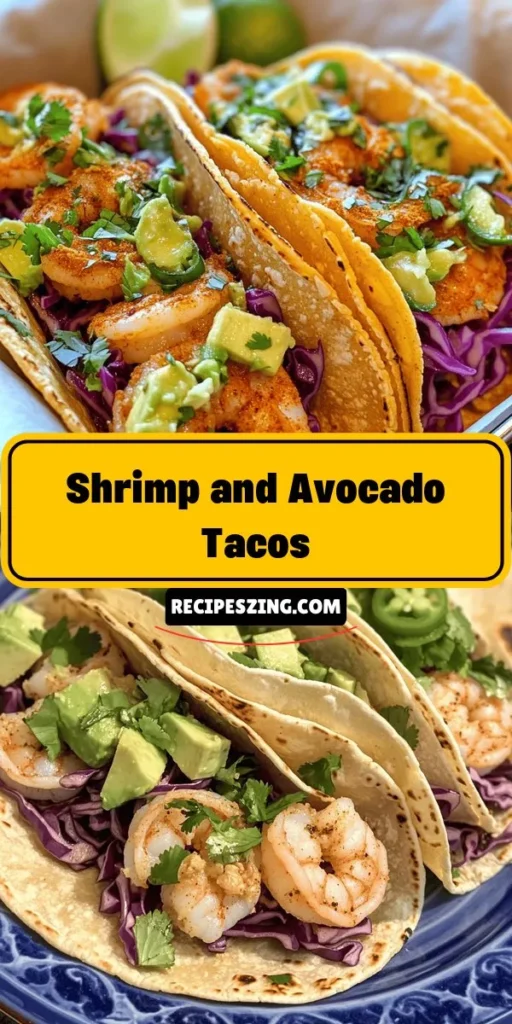 Discover the delicious fusion of flavors in shrimp and avocado tacos! Perfect for a quick weeknight meal or a festive gathering, these tacos combine fresh shrimp, creamy avocado, and vibrant toppings for a healthy, satisfying dish. Marinate the shrimp for maximum flavor, and customize with your favorite toppings like mango salsa or grilled corn. Try this tasty recipe and impress your family and friends! #Tacos #ShrimpTacos #Avocado #HealthyEating #Foodie #CookingAtHome #TacoNight #FreshIngredients