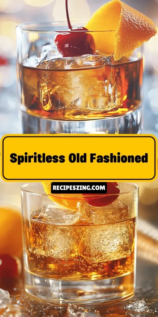 Indulge in the Spiritless Old Fashioned, a sophisticated non-alcoholic twist on a classic cocktail. Perfect for gatherings or a personal treat, this drink combines rich flavors without the effects of alcohol. Learn about its history, key ingredients like non-alcoholic whiskey alternatives, and how to craft the perfect mix at home. Elevate your cocktail experience with this refreshing option that everyone can enjoy! #NonAlcoholicCocktails #OldFashioned #CocktailRecipes #Mixology #SoberCurious