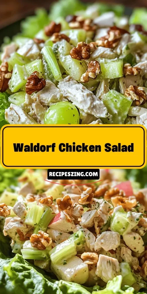 Experience the delightful flavors of Waldorf Chicken Salad, a classic dish that combines tender chicken, crispy apples, juicy grapes, and crunchy walnuts. This refreshing salad is perfect for any occasion, from summer picnics to elegant brunches. Packed with protein and vitamins, it's not only delicious but also nutritious. Discover how to make this versatile dish and enjoy a tasty and healthy meal. Perfect for lunches or as a light dinner. #WaldorfChickenSalad #HealthyEating #SaladRecipes #Cooking #HealthyLifestyle #YummyFood #FoodInspo