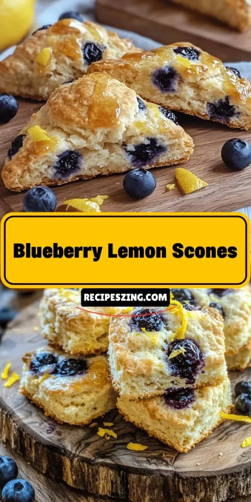 Indulge in the delightful balance of sweet and tart with this easy Blueberry Lemon Scones recipe! Perfect for breakfast or tea time, these fluffy scones are made with simple ingredients you probably have at home. Enjoy the burst of juicy blueberries and zesty lemon in every bite, making each moment special. Whether you're a seasoned baker or new to the kitchen, you'll love how simple and rewarding this recipe is. #scones #baking #blueberrylemon #homemade #recipe