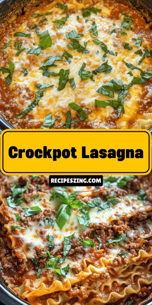 Cozy up with this Cheesy Goodness Crockpot Lasagna, the perfect heartwarming comfort food for busy days! With layers of pasta, savory meat, and a medley of rich cheeses, this recipe lets you enjoy authentic Italian flavors without the fuss. Just layer your ingredients in the crockpot, set it, and let the magic happen. Enjoy a nutritious meal that satisfies all while saving you time in the kitchen. Perfect for family dinners! #CrockpotLasagna #ComfortFood #CheesyGoodness #SlowCooking #FamilyMeals #ItalianCuisine #EasyRecipes #HealthyEating