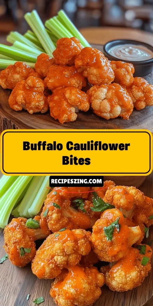 Discover the delightful Spicy Buffalo Cauliflower Bites, a tasty vegan alternative that brings the flavor of classic buffalo wings without the meat! These crispy, spicy bites are perfect for gatherings, movie nights, or as a healthy snack. Made with wholesome ingredients like cauliflower, plant-based milk, and a homemade buffalo sauce, they offer a satisfying crunch with every bite. Perfect for all dietary preferences! #VeganRecipes #CauliflowerBites #HealthySnacks #BuffaloCauliflower #PlantBasedEating